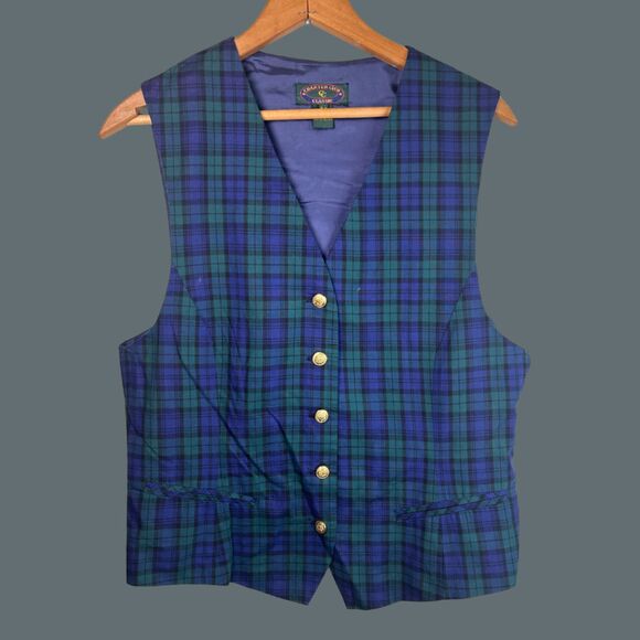Vintage 90s Charter Club Plaid Vest - Picture 1 of 10